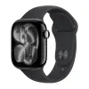 Apple Watch Series 11 46mm Aluminum Jet Black Case Black Sport Band S/M