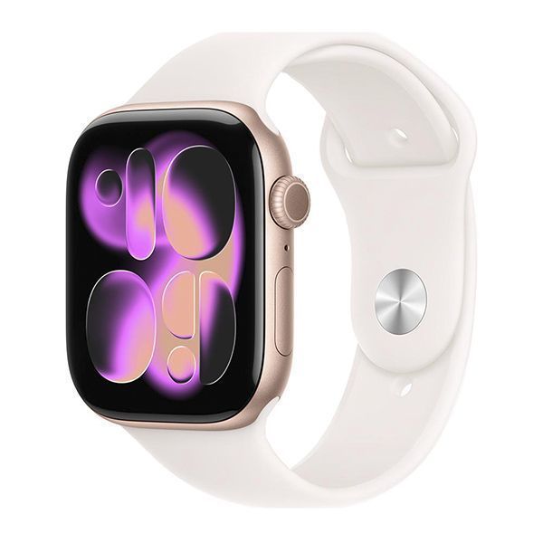 Apple Watch Series 11 46mm Aluminum Rose Gold Case Light Blush Sport Band M/L
